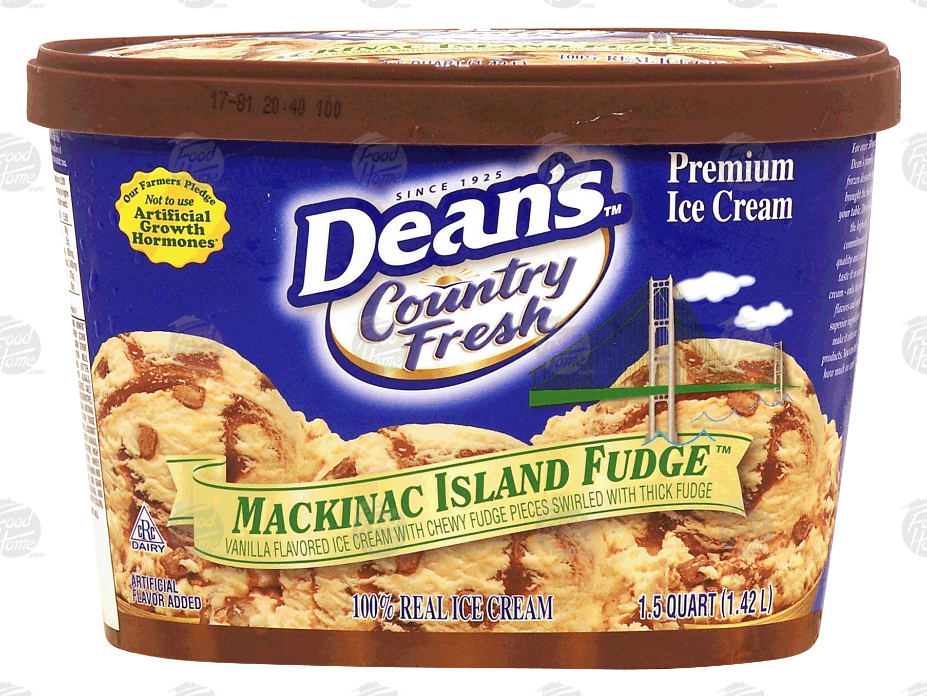 Dean's Country Fresh Mackinac Island fudge, vanilla ice cream with fudge pieces and fudge swirl Full-Size Picture